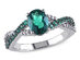 1.20 Carat (ctw) Lab Created Emerald Twist Ring with Accent Diamonds in 10K White Gold - 9