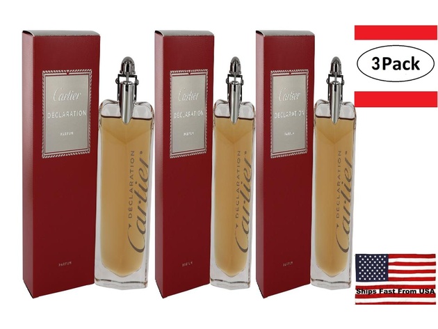 3 Pack DECLARATION by Cartier Eau De Parfum Spray 3.3 oz for Men