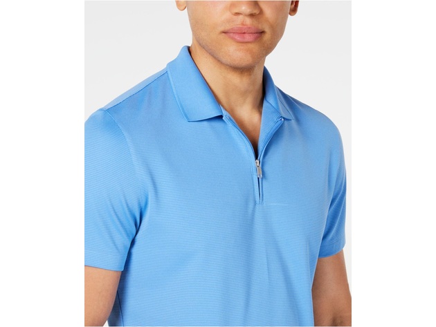 Alfani Men's Ottoman Zip Polo Liminous Blue Size Extra Large