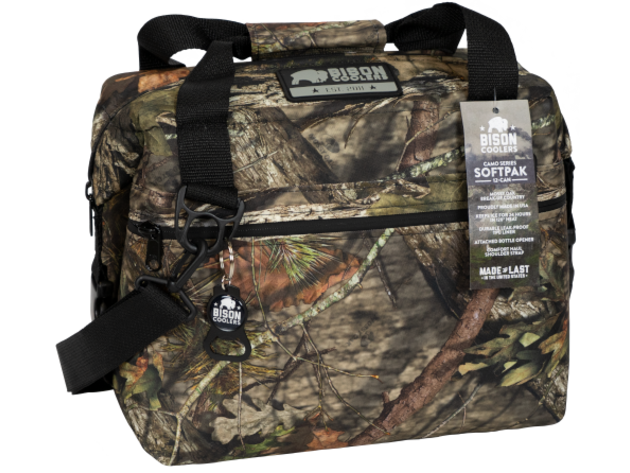 Bison 12 Can Mossy Oak Camo SoftPak Cooler 