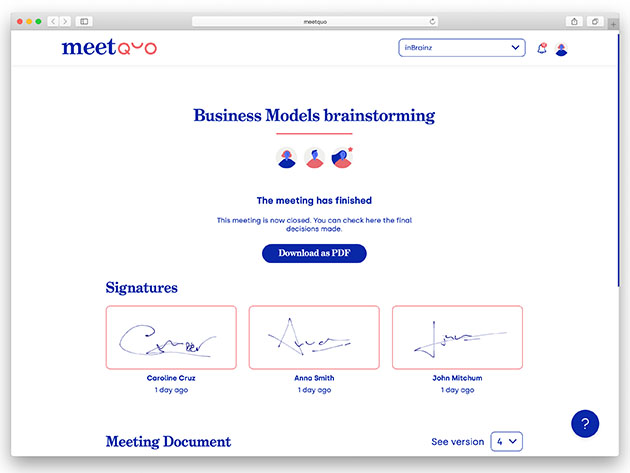 Meetquo Remote Meeting Platform: Lifetime Subscription