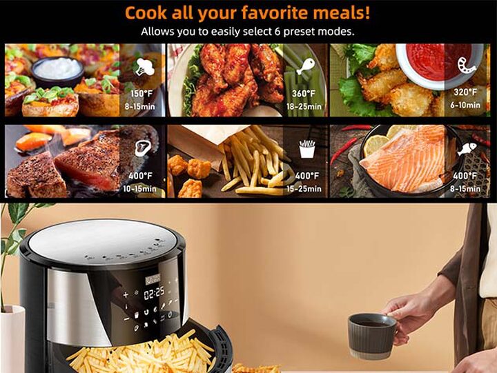 Ultima Cosa Presto Luxe Grande Air Fryer 8L 1700W / 8.5 QT Dual Air Fryer  Stiainless Steel and Digital Control Dual Basket Air Fryer With Touch  Screen Display Buy, Best Price in