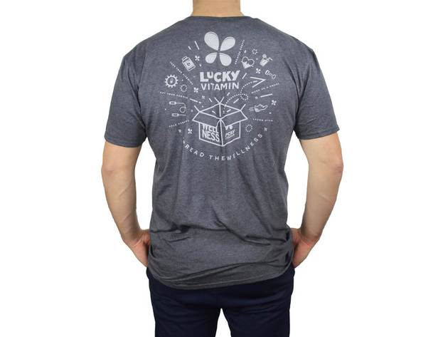 LuckyVitamin Gear - Spread the Wellness T-Shirt Grey - Large