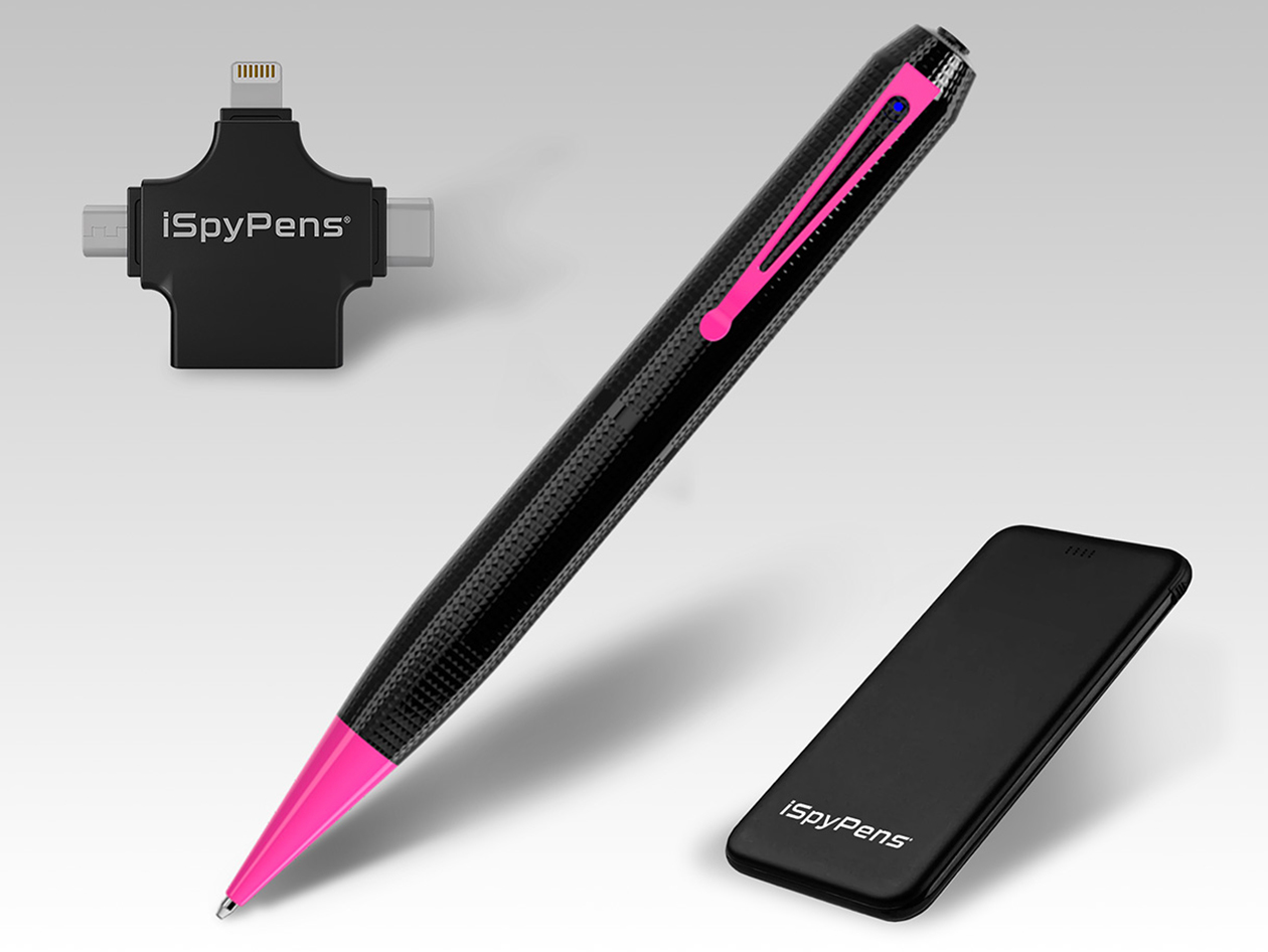 iSpyPen Pro X 2K HD Camera Pen 64GB (Pink/Bundle)
