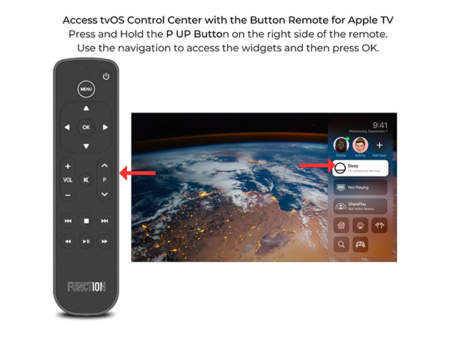 Button Remote for Apple TV/Apple TV 4K (Bluetooth + Infrared)