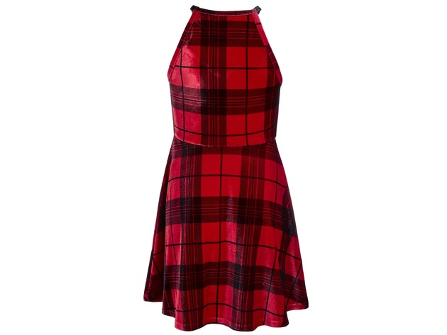 Epic Threads Big Girls Sweetheart Plaid Dress Red Size Small