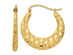 14K Yellow Gold Laser-Cut Fancy Patterned Hoop Earrings (3.00mm 1 Inch)