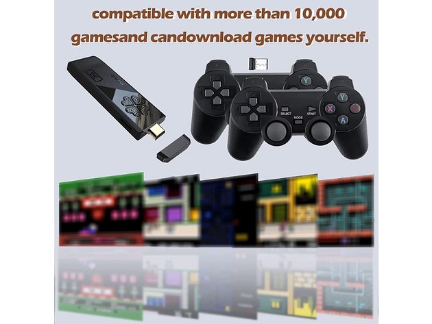 OverStockConsoles | Wireless Retro Game Console,Plug and Play Video Game Stick Built in 10000+ Games,9 Classic Emulators, with Dual 2.4G Wireless Controllers(64G)