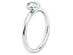 Solitaire Oval Aquamarine Ring 2/5 Carat (ctw) in Sterling Silver - 10
