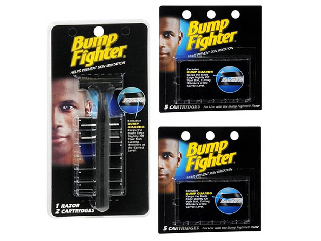 Bump Fighter 5-ea Refill Razor with 2 Blade Cartridges & Refill Cartridge Set (10-Pack of 5 ct. Refill Blades)