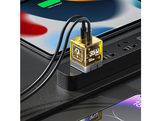 See Through Me 35W Dual USB-C Ports Fast Charger (Blue)