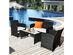 Costway 4 Piece Patio Rattan Furniture Conversation Set Cushioned Sofa Table Garden Black