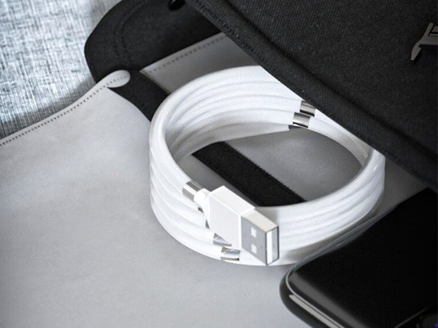 Magnetic Self-Winding Data Cable