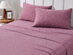 Kathy Ireland 4 Piece Heathered Jersey Knit Cotton Sheet Set (Queen/Rose)