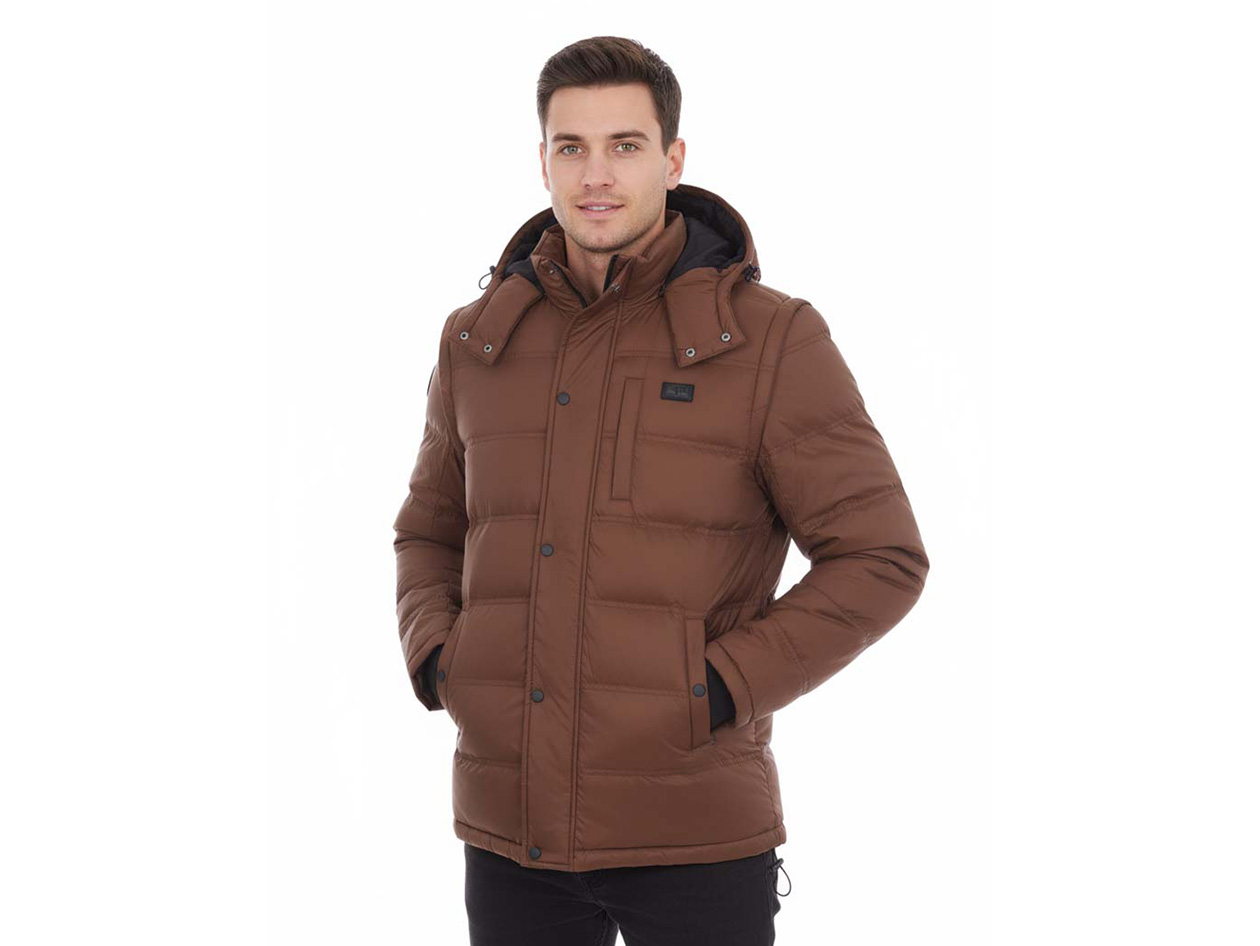 Men's Helios Hybrid Heated Coat with Power Bank (Mocha/XL)