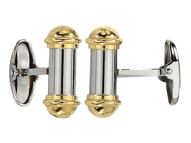 Mens Stainless Steel 24k Gold Plating Cuff Links