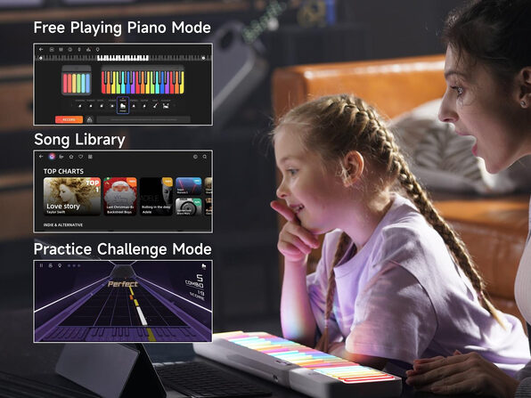 PopuPiano Smart Portable 29-Key MIDI Keyboard, Chord Pad and