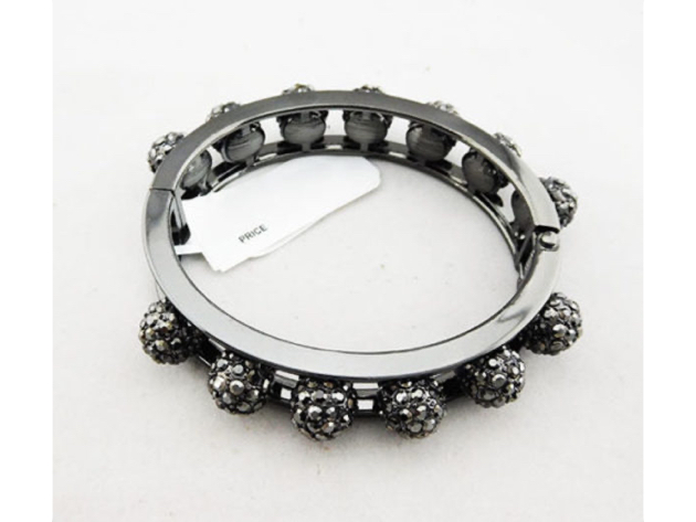 INC International Concepts Hematite-Tone Metallic Hinged Bangle Bracelet