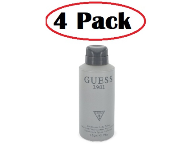 4 Pack of Guess 1981 by Guess Body Spray 5 oz