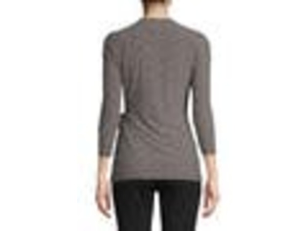 Anne Klein Women's Dot Grid Faux Wrap Top Black Size Medium