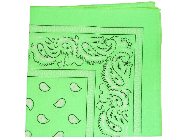 Mechaly Paisley 100% Cotton Bandanas - 6 Pack - Neon Green