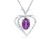 3/4 Carat (ctw) Lab-Created Amethyst Heart Pendant Necklace in Sterling Silver