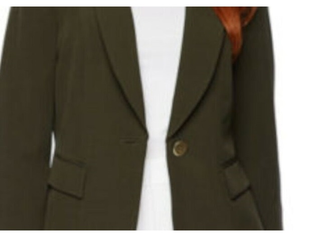 Kasper Women's 1 Button Shawl Collar Jacket Green Size 12