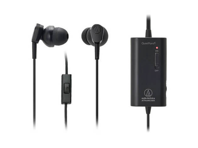 Audio Technica ATHANC33IS QuietPoint Active Noise-Cancelling In-Ear Headphones