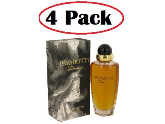 4 Pack of PAVAROTTI Donna by Luciano Pavarotti Eau De Toilette Spray 3.4 oz