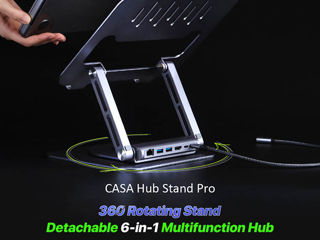 6-Port CASA HUB Pro Rotating Laptop Stand