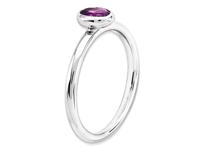 Amethyst Ring 2/5 Carat (ctw) in Sterling Silver - 10