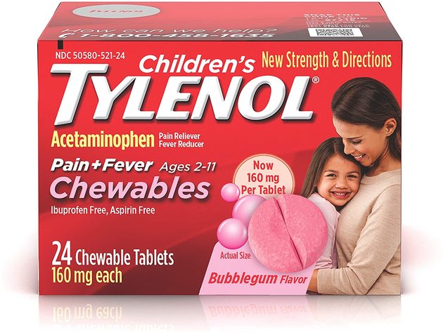 Tylenol Childrens Pain Plus Fever Chewable Tablets, Help Relieve Pain and Reduce Fever, Grape Flavor, 24 Count