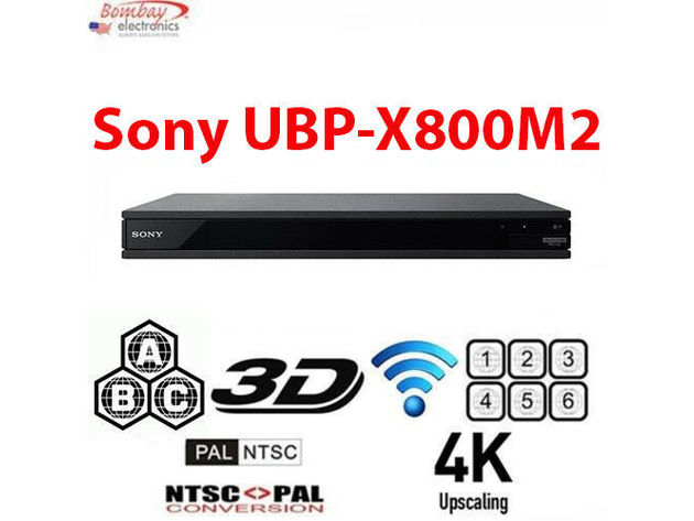 X800M2 Region Zone Code Free Blu Ray Player with OREI Travel Plug Adapter for Europe - Worldwide Use - 4K UHD - Wifi - PAL / NTSC