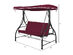 Costway Converting Outdoor Swing Canopy Hammock 3 Seats Patio Deck Furniture Wine Red