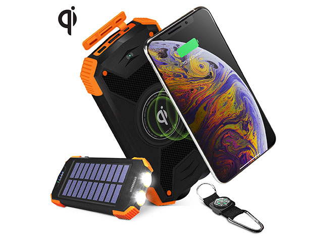 HyperGear Solar 10,000mAh Power Bank (Dual Port + Wireless)