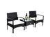 Costway 3 Piece Furniture Set Table & 2 Chair Patio Wicker Rattan W/Cushion Black