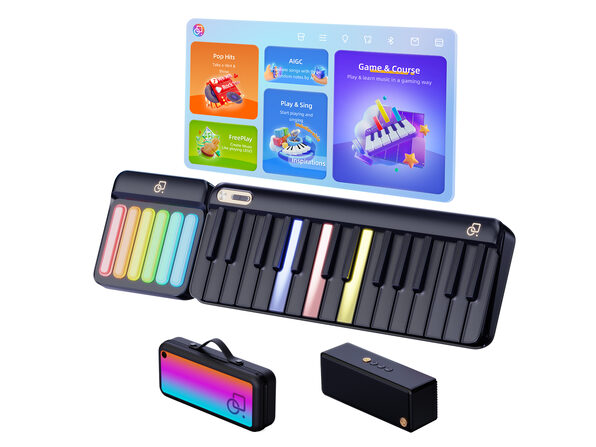 PopuPiano Smart Portable 29-Key MIDI Keyboard, Chord Pad and