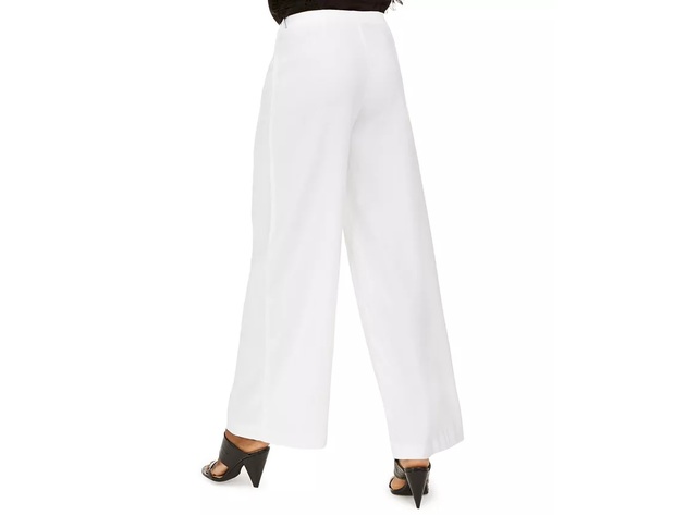 INC International Concepts Women's Wide-Leg Tie-Front Linen-Blend Pants White Size 4