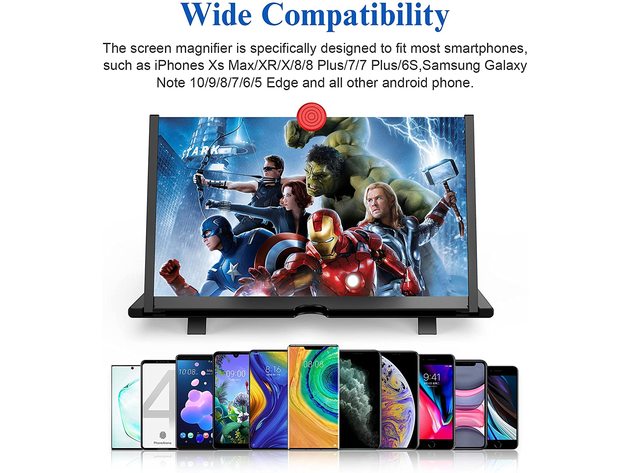 3D HD Mobile Phone Magnifier Projector Screen for Movies, Videos, and Gaming