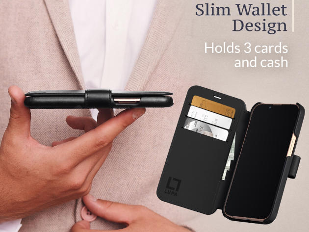 LUPA Legacy iPhone 13 Pro Wallet Case (Black)