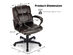 Costway Executive Leather Office Chair Adjustable Computer Desk Chair w/ Armrest - Brown