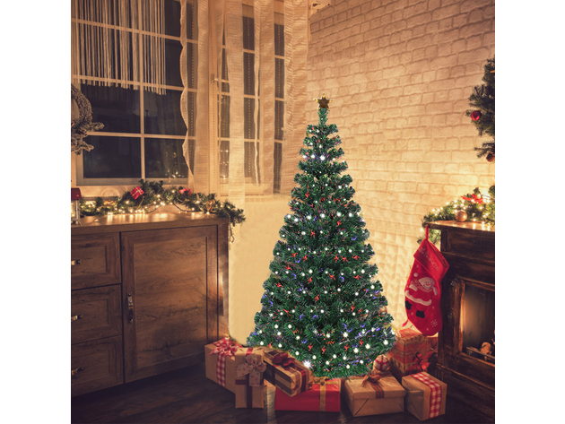5ft Fiber Optic Pre-Lit Christmas Tree 180 Lights with Star Topper