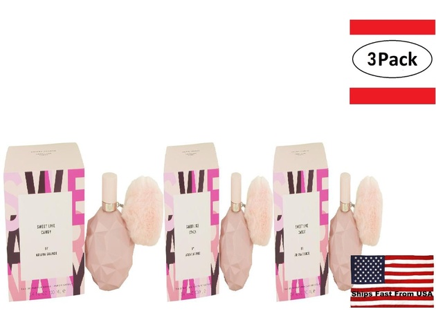3 Pack Sweet Like Candy by Ariana Grande Eau De Parfum Spray 3.4 oz for Women