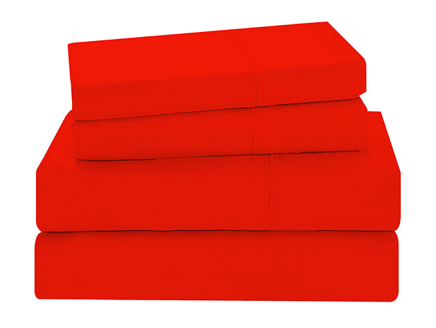 3-Piece Microfiber Sheet Set (Red/Twin)