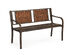 Costway Patio Garden Bench Steel Frame Rattan Backrest Park Yard Outdoor Porch Furniture - Bronze