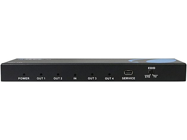 Orei 1x4 2.0 HDMI Splitter 2 Ports with Full Ultra HDCP 2.2, 4K at 60Hz & 3D Supports EDID Control - HDY-104