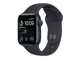 Apple Watch Series SE 2nd Gen (2022) Aluminum With Silicone Band - 40mm/Midnight (Refurbished Grade A: GPS + Cellular)