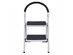 Costway 2 Step Ladder Folding Stool Heavy Duty 330Lbs Capacity Industrial Lightweight - Black & White