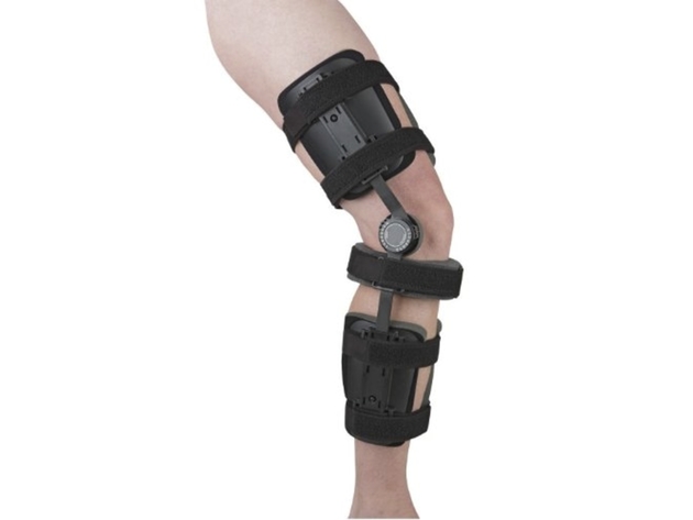 Ossur Rehab Contour Post-Op Air Light Left Knee Brace, Petite, Black