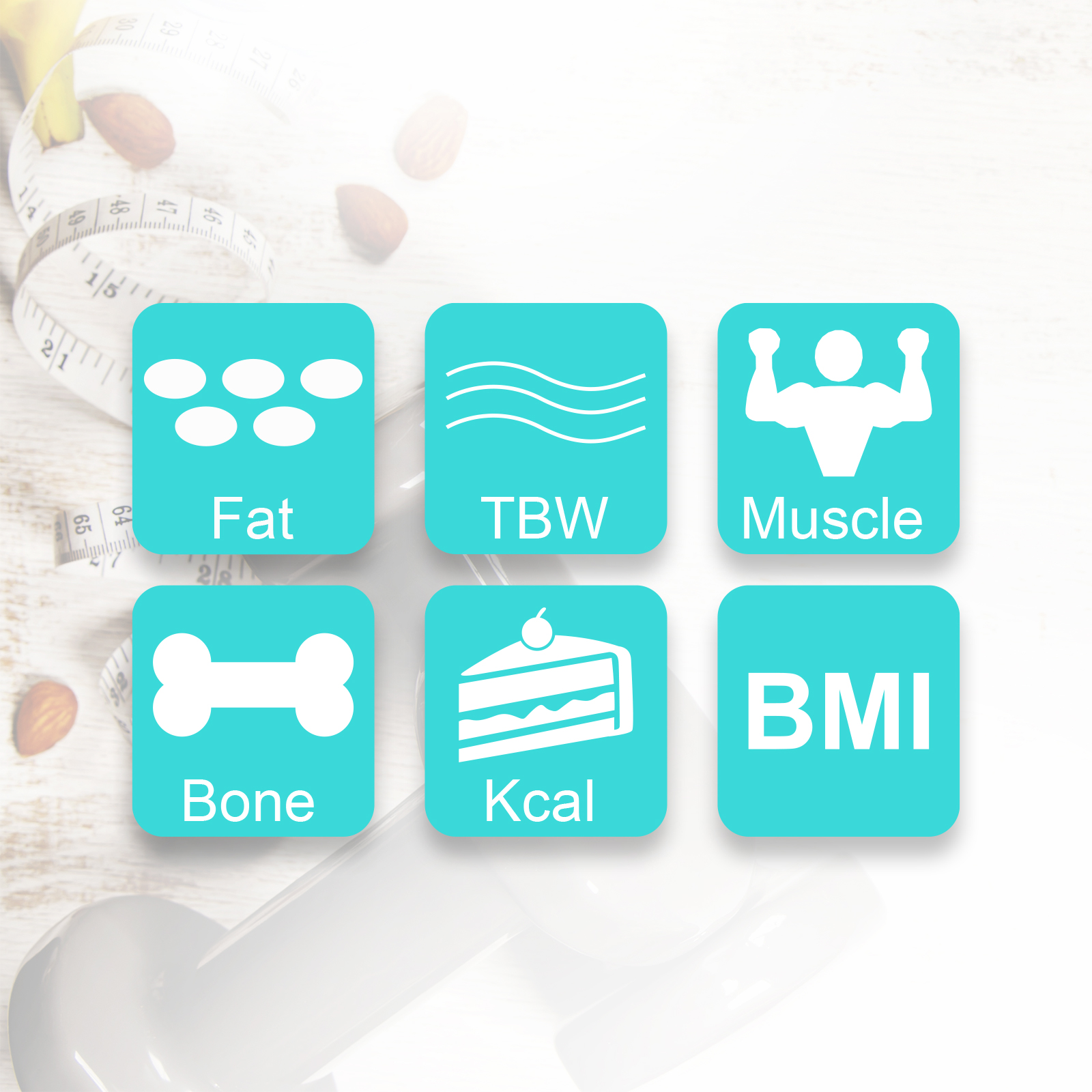 Fit Smart Electronic Floor Body Scale Black Digital LCD Glass Tracker Bathroom